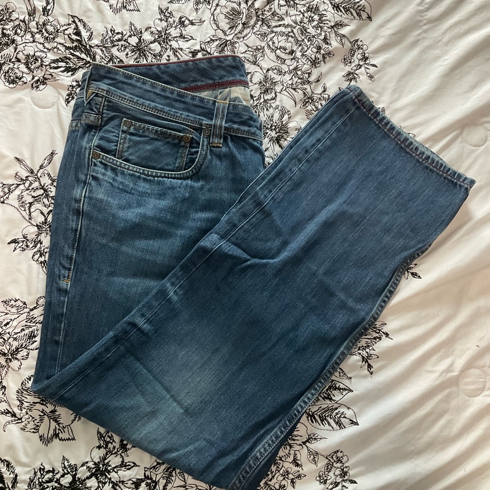 Barba Blue Denim Jeans with Floral Lining